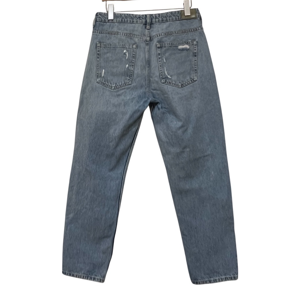 Zara Light Blue Distressed Denim Jeans Size 6 - Picture 4 of 11